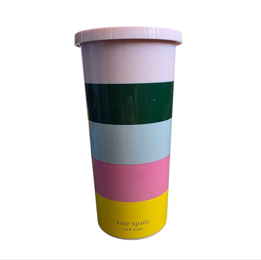 Kate Spade New York Candy Stripe Insulated Tumbler with Lid
